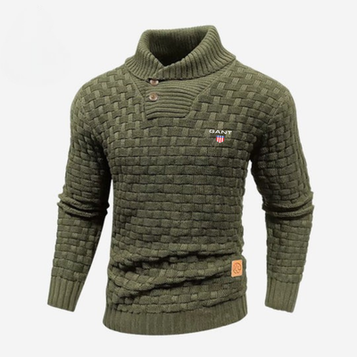 Knitted Sweater with Buttoned Collar || CLEARANCE SALE