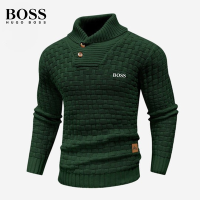 Knitted Sweater with Buttoned Collar || CLEARANCE SALE