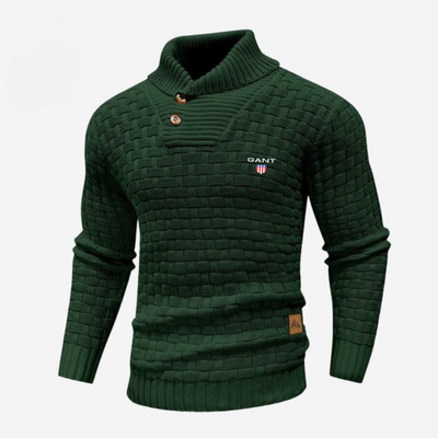 Knitted Sweater with Buttoned Collar || CLEARANCE SALE