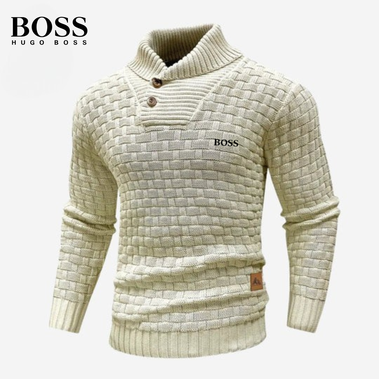 Knitted Sweater with Buttoned Collar || CLEARANCE SALE