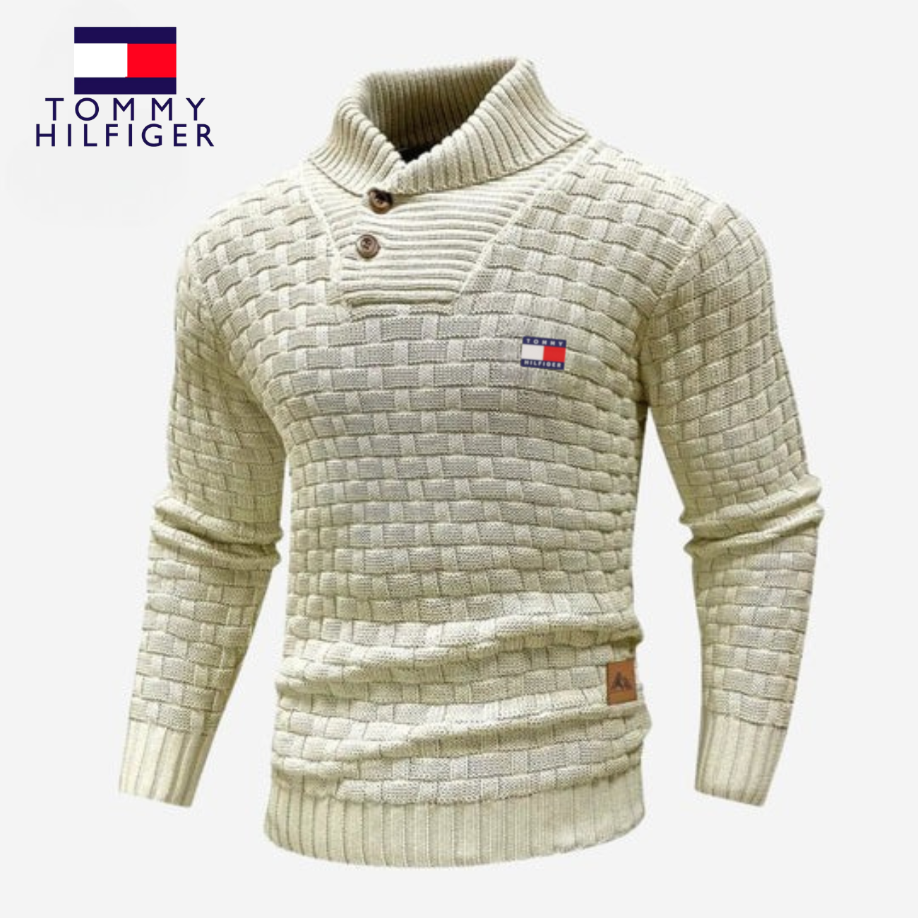 Knitted Sweater with Buttoned Collar || CLEARANCE SALE