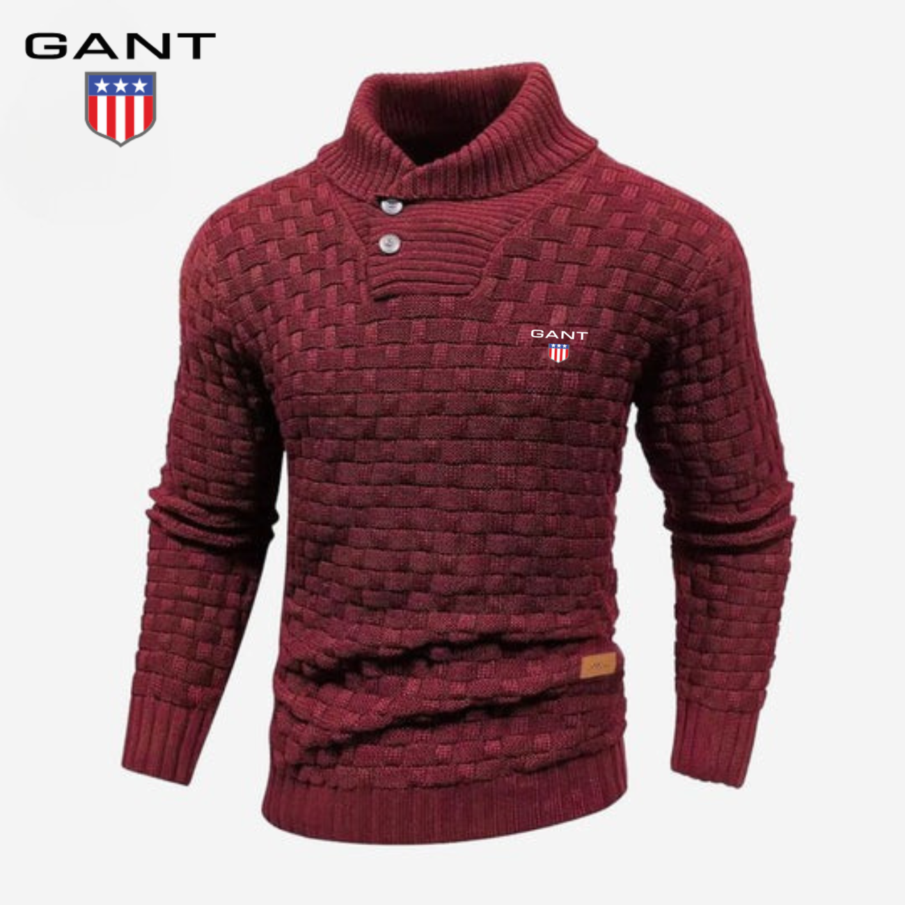 Knitted Sweater with Buttoned Collar || CLEARANCE SALE