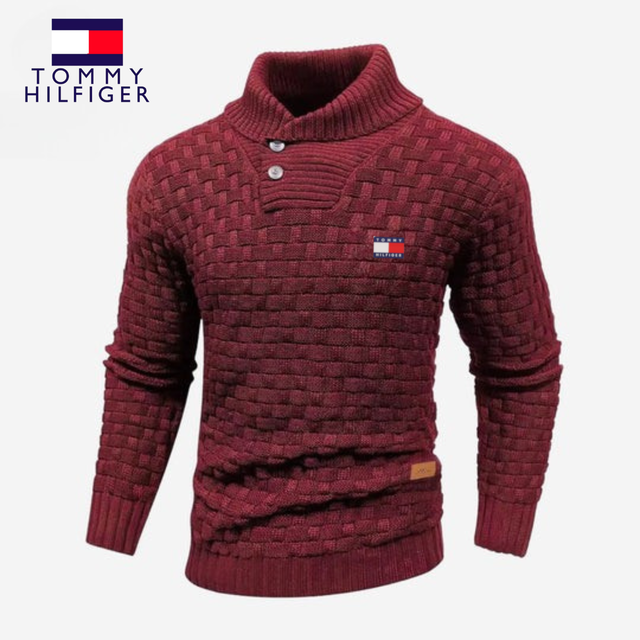 Knitted Sweater with Buttoned Collar || CLEARANCE SALE