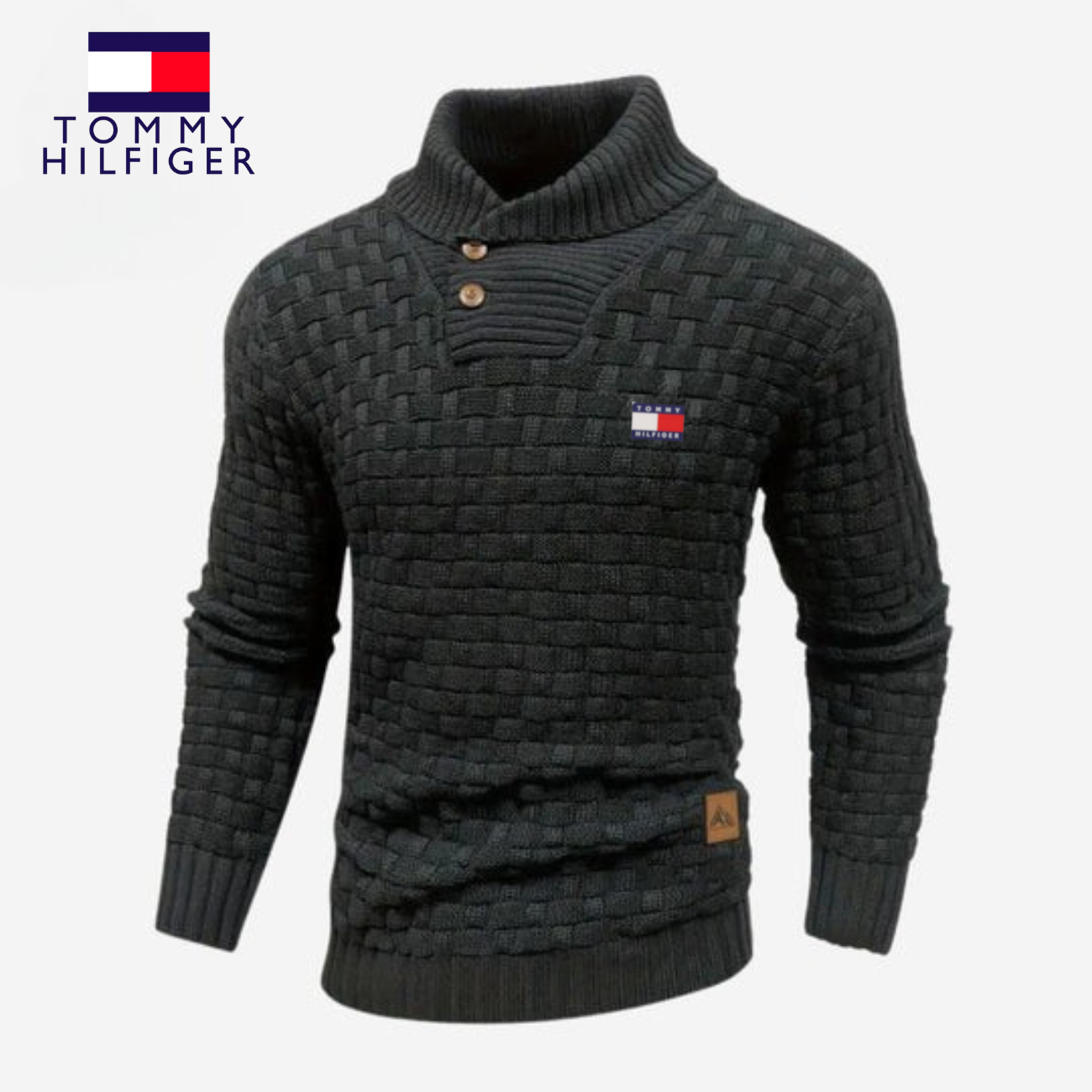 Knitted Sweater with Buttoned Collar || CLEARANCE SALE