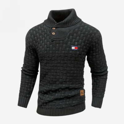 Knitted Sweater with Buttoned Collar || CLEARANCE SALE