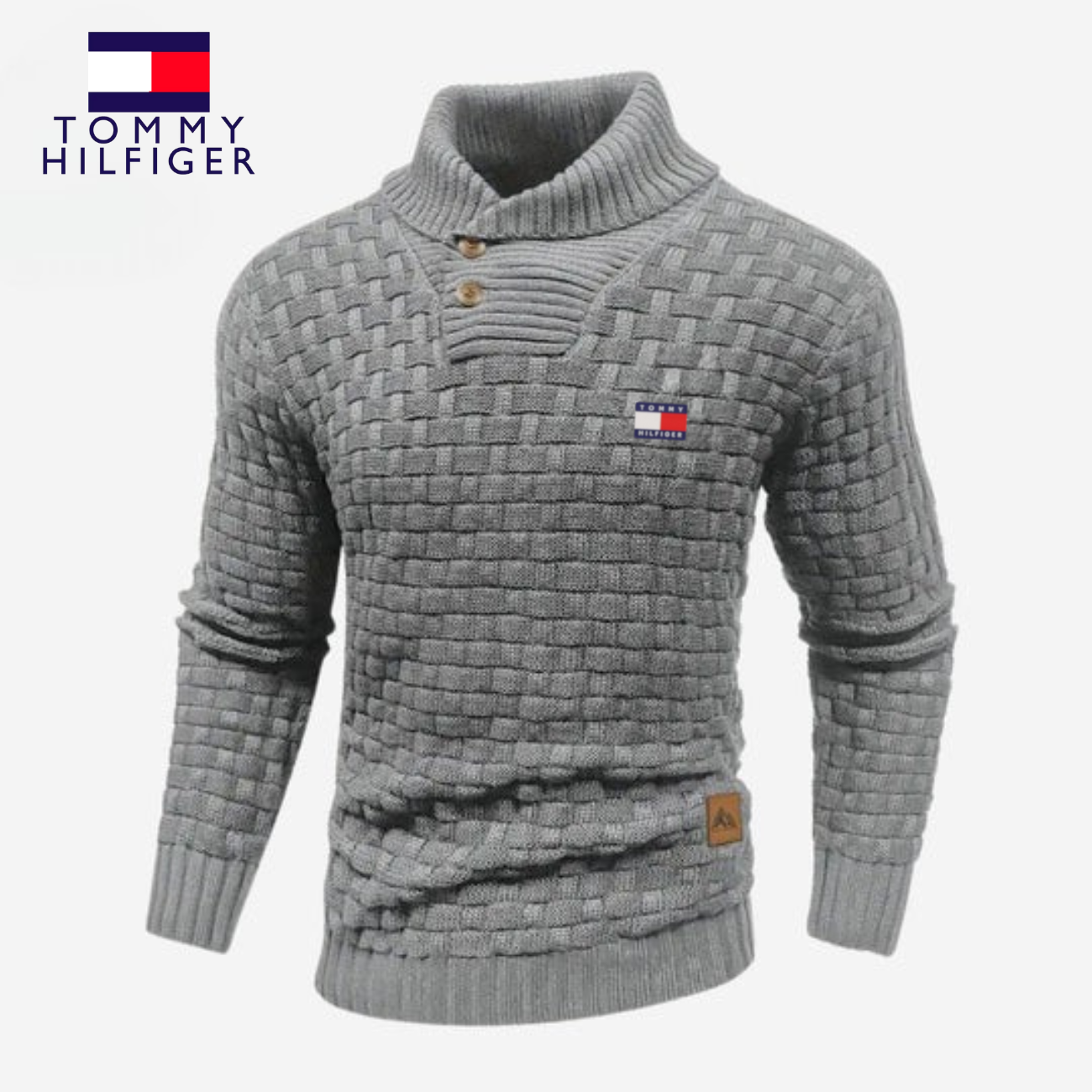 Knitted Sweater with Buttoned Collar || CLEARANCE SALE