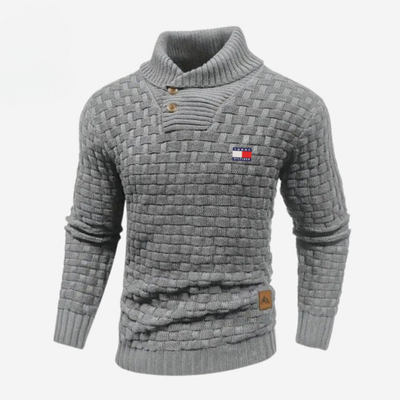 Knitted Sweater with Buttoned Collar || CLEARANCE SALE