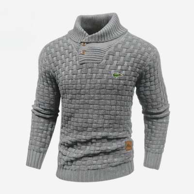 Knitted Sweater with Buttoned Collar || CLEARANCE SALE