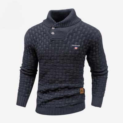 Knitted Sweater with Buttoned Collar || CLEARANCE SALE