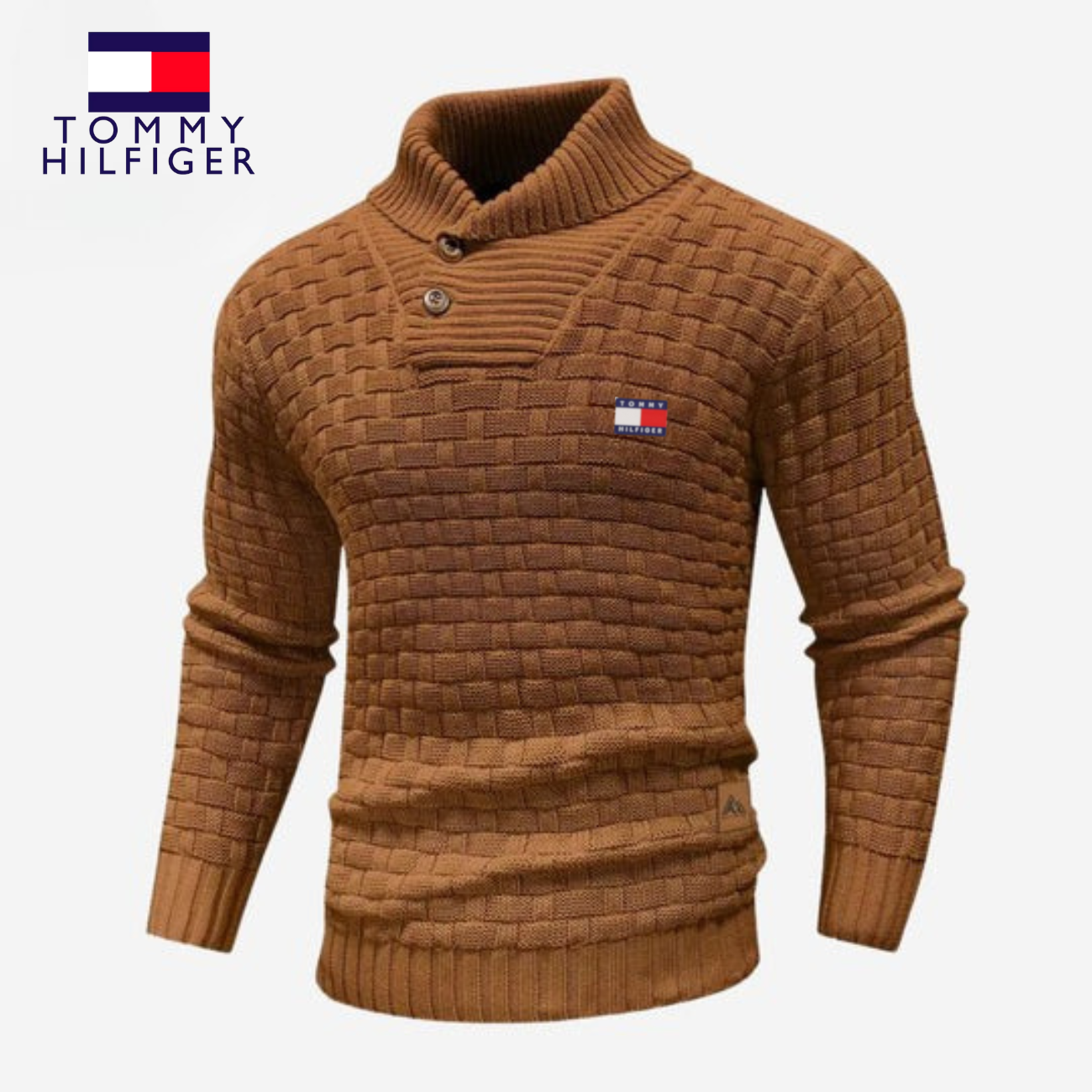 Knitted Sweater with Buttoned Collar || CLEARANCE SALE